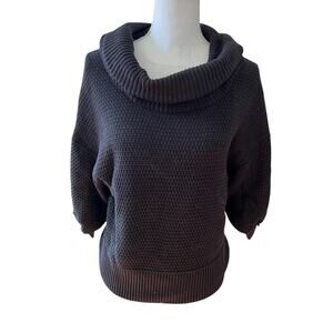 Eight Eight Eight Chunky Knit Cowl Neck Cotton Sweater Black S